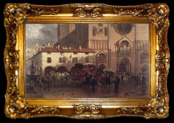 framed  Edward lamson Henry The Cathedral of Piacenza, ta009-2